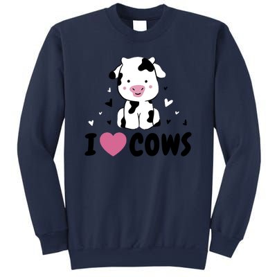 I Love Cows Heart Sweatshirt