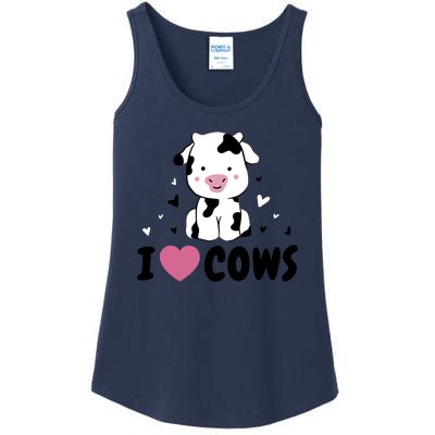 I Love Cows Heart Ladies Essential Tank