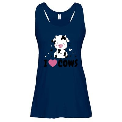 I Love Cows Heart Ladies Essential Flowy Tank