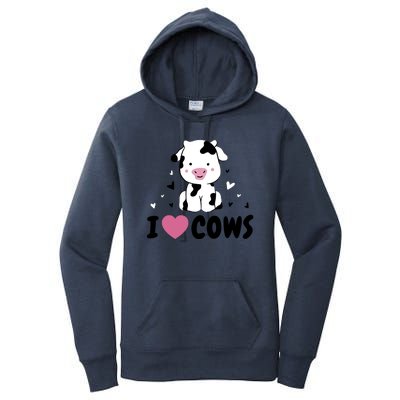 I Love Cows Heart Women's Pullover Hoodie