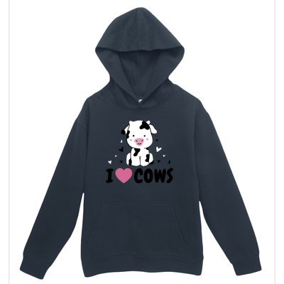 I Love Cows Heart Urban Pullover Hoodie