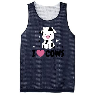 I Love Cows Heart Mesh Reversible Basketball Jersey Tank