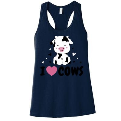 I Love Cows Heart Women's Racerback Tank