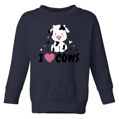 I Love Cows Heart Toddler Sweatshirt