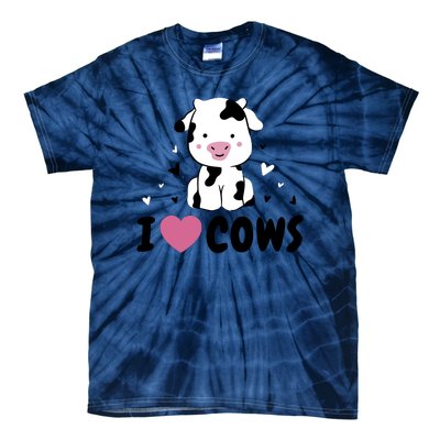 I Love Cows Heart Tie-Dye T-Shirt