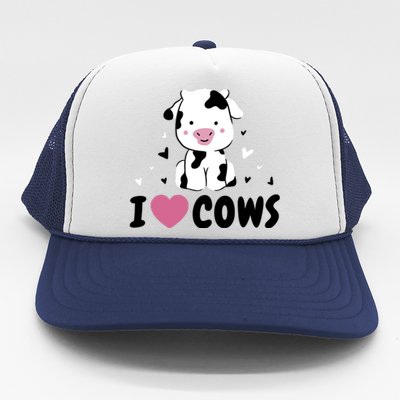 I Love Cows Heart Trucker Hat