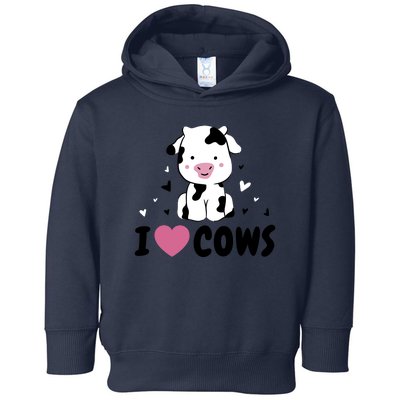 I Love Cows Heart Toddler Hoodie