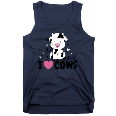 I Love Cows Heart Tank Top