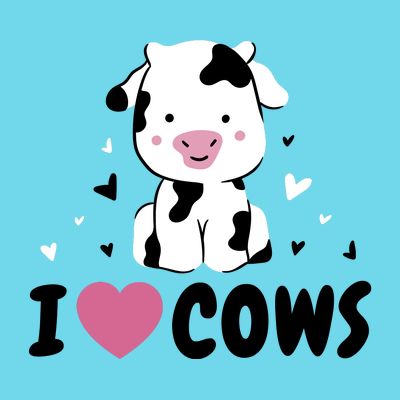 I Love Cows Heart T-Shirt