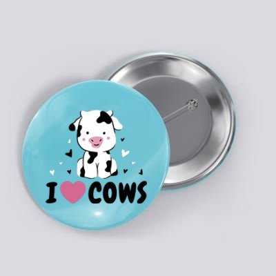 I Love Cows Heart Button