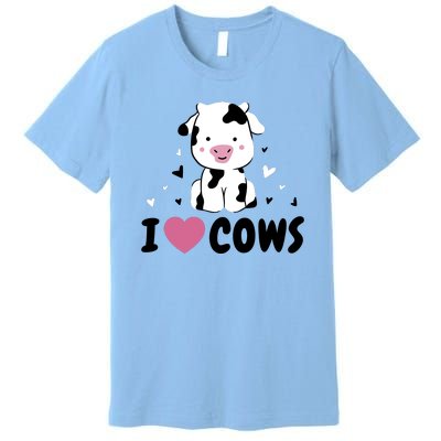 I Love Cows Heart Premium T-Shirt