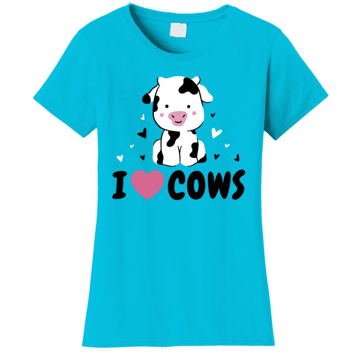 I Love Cows Heart Women's T-Shirt