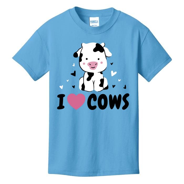 I Love Cows Heart Kids T-Shirt