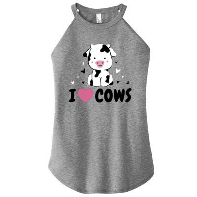 I Love Cows Heart Women's Perfect Tri Rocker Tank