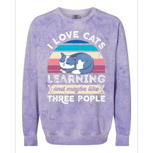 I love Cats Learning and like Three People Colorblast Crewneck Sweatshirt