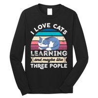 I love Cats Learning and like Three People Long Sleeve Shirt