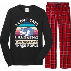 I love Cats Learning and like Three People Long Sleeve Pajama Set