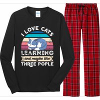 I love Cats Learning and like Three People Long Sleeve Pajama Set