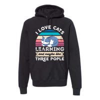 I love Cats Learning and like Three People Premium Hoodie