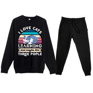 I love Cats Learning and like Three People Premium Crewneck Sweatsuit Set