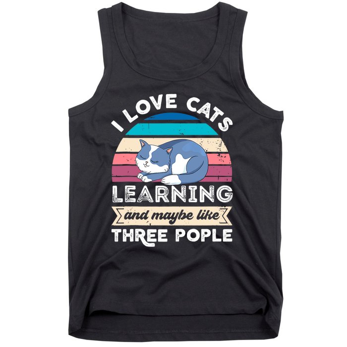 I love Cats Learning and like Three People Tank Top