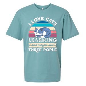 I love Cats Learning and like Three People Sueded Cloud Jersey T-Shirt