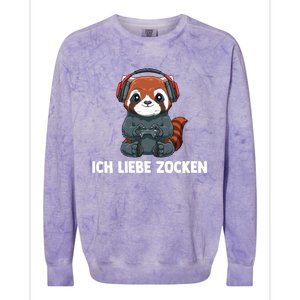 I Love Computer Gaming Gaming Red Panda Gift Colorblast Crewneck Sweatshirt