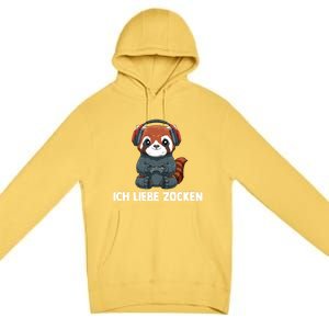 I Love Computer Gaming Gaming Red Panda Gift Premium Pullover Hoodie