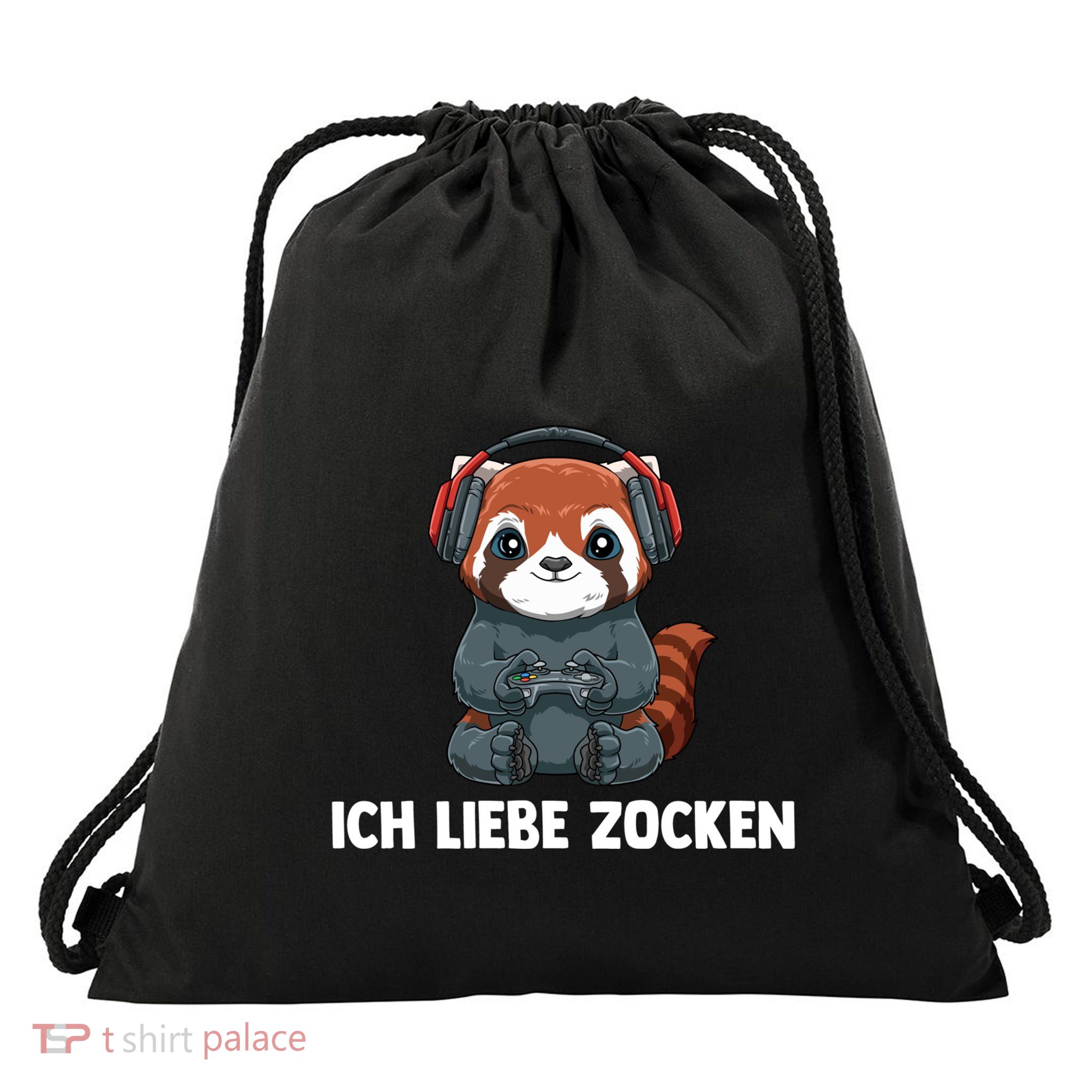 I Love Computer Gaming Gaming Red Panda Gift Drawstring Bag