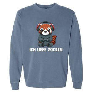 I Love Computer Gaming Gaming Red Panda Gift Garment-Dyed Sweatshirt