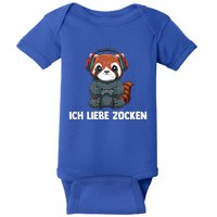 I Love Computer Gaming Gaming Red Panda Gift Baby Bodysuit