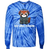 I Love Computer Gaming Gaming Red Panda Gift Tie-Dye Long Sleeve Shirt