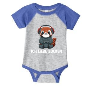 I Love Computer Gaming Gaming Red Panda Gift Infant Baby Jersey Bodysuit