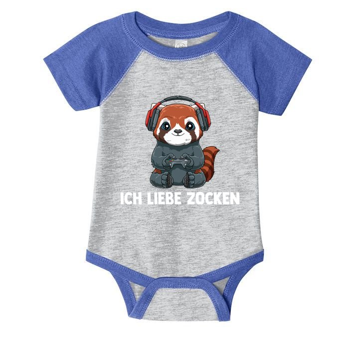 I Love Computer Gaming Gaming Red Panda Gift Infant Baby Jersey Bodysuit