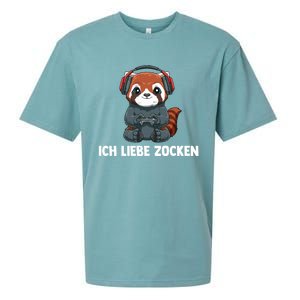 I Love Computer Gaming Gaming Red Panda Gift Sueded Cloud Jersey T-Shirt