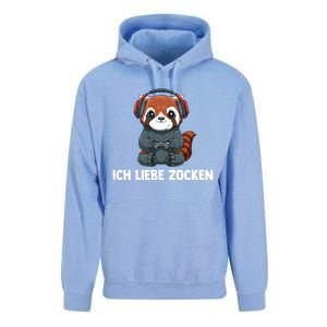 I Love Computer Gaming Gaming Red Panda Gift Unisex Surf Hoodie