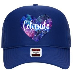 I Love Colorado Usa Great Gift High Crown Mesh Back Trucker Hat