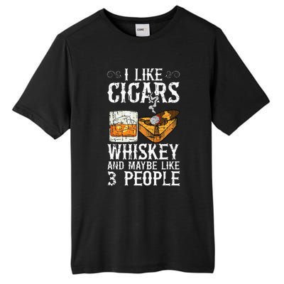 I Like Cigars Whiskey And Maybe 3 People Cigar Lounge Tall Fusion ChromaSoft Performance T-Shirt