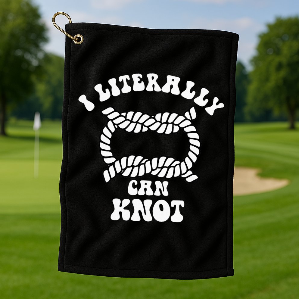 I Literally Can Knot Funny Knotting Golf Towel