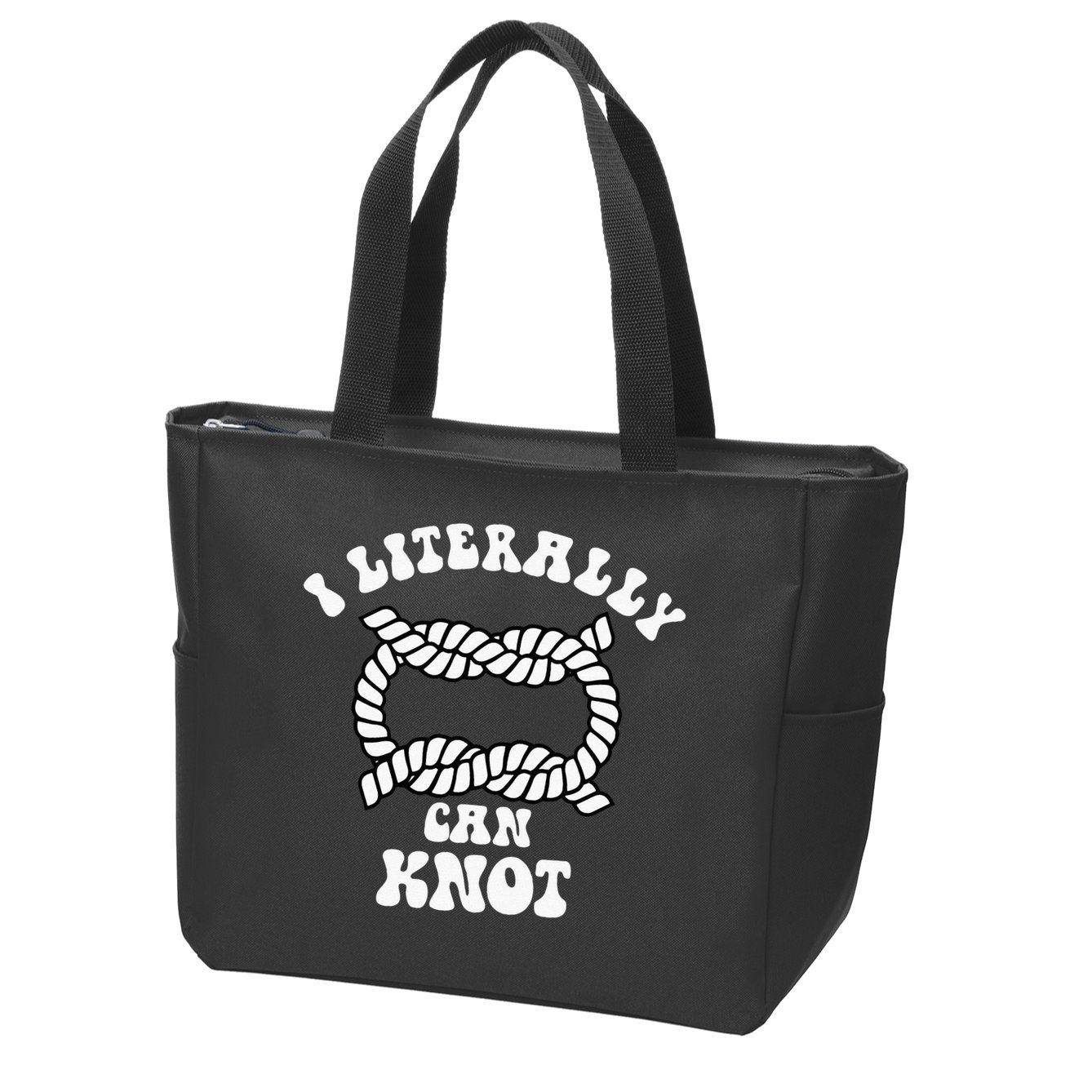 I Literally Can Knot Funny Knotting Zip Tote Bag
