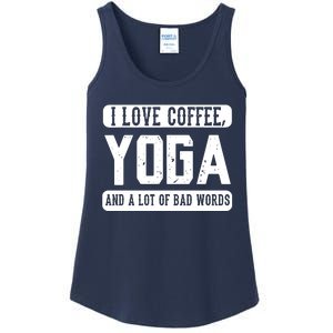 I Love Coffee Yoga And Bad Words Funny Yoga Saying Tee Ladies Essential Tank