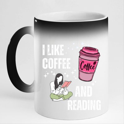 I Like Coffee And Reading For Coffee Lovers Present Gift 11oz Black Color Changing Mug