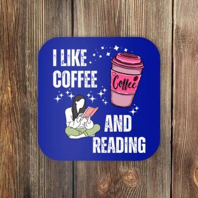 I Like Coffee And Reading For Coffee Lovers Present Gift Coaster