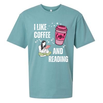 I Like Coffee And Reading For Coffee Lovers Present Gift Sueded Cloud Jersey T-Shirt