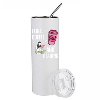 I Like Coffee And Reading For Coffee Lovers Present Gift Stainless Steel Tumbler