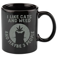 I Like Cats And Weed And Maybe 3 People 420 Day cannabis 11oz C Handle Ceramic Mug