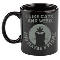 I Like Cats And Weed And Maybe 3 People 420 Day cannabis 11oz C Handle Ceramic Mug