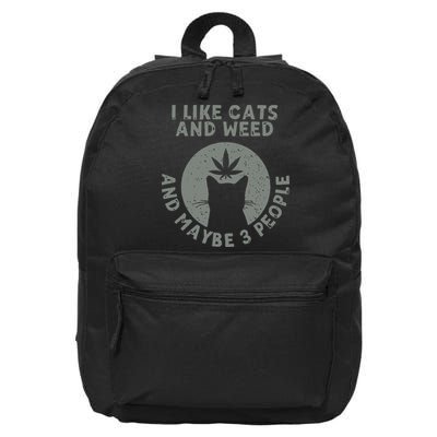 I Like Cats And Weed And Maybe 3 People 420 Day cannabis 16 in Basic Backpack