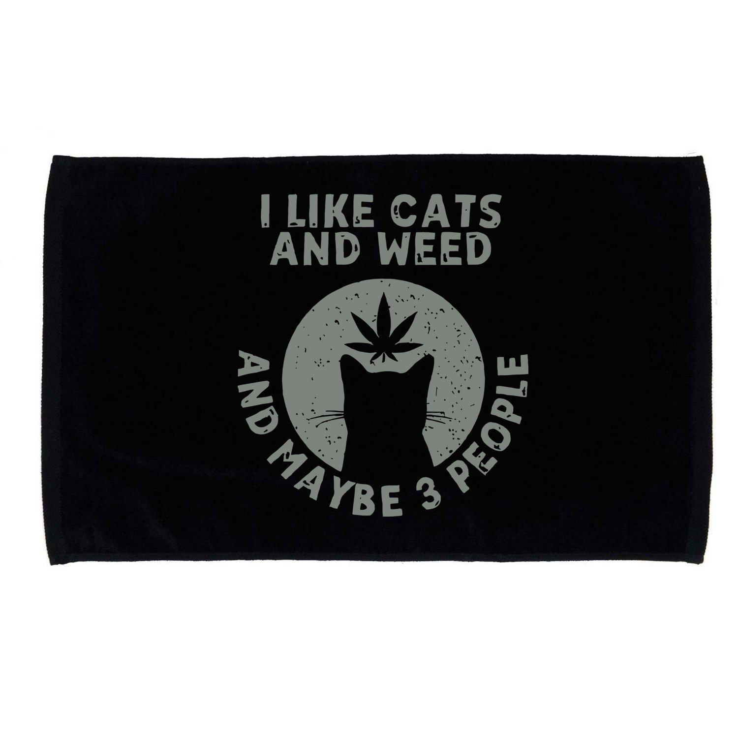 I Like Cats And Weed And Maybe 3 People 420 Day cannabis Microfiber Hand Towel