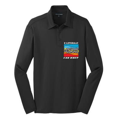 I Literally Can Knot Funny Knotting Silk Touch Performance Long Sleeve Polo